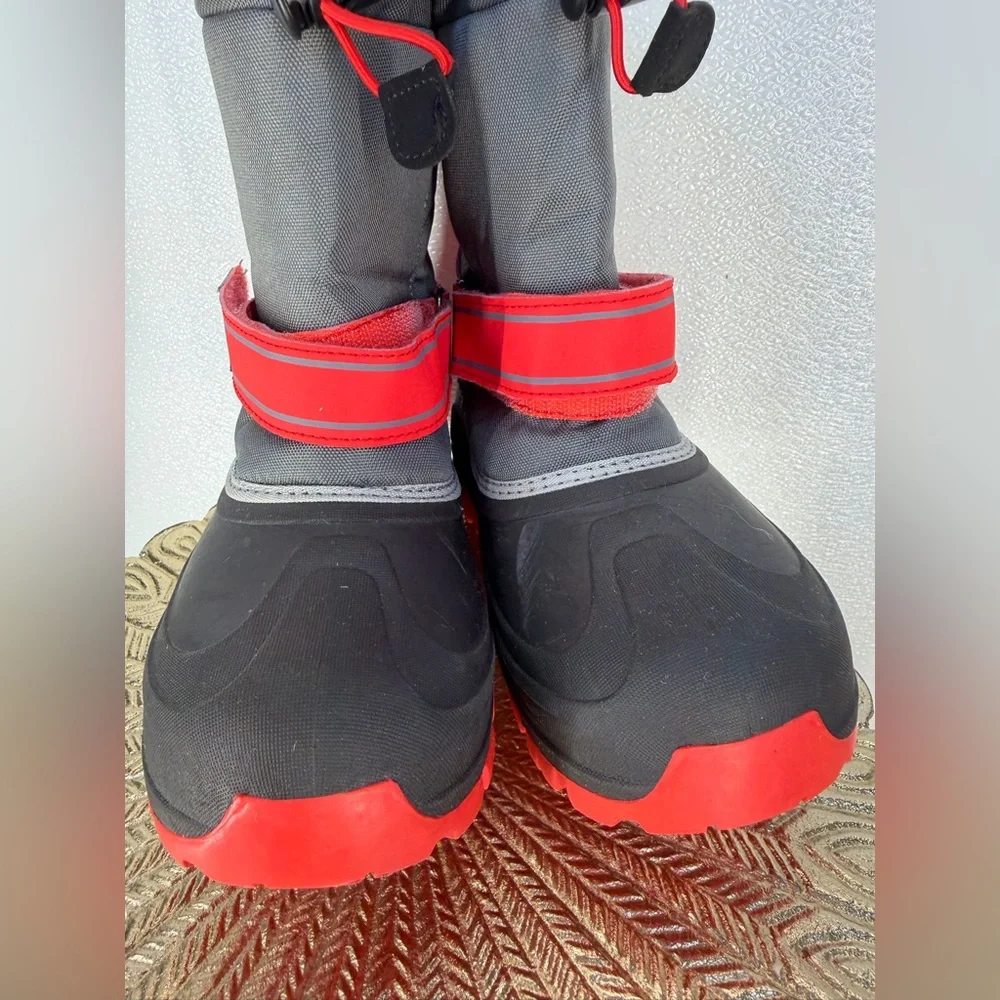 Denali Kids Snow Boots – Gray & Red – Size 4 - Picture 9 of 16